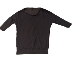 Alala oversized black mesh 1/2 sleeve top size XS